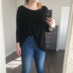 Black Piko 3/4 sleeve top